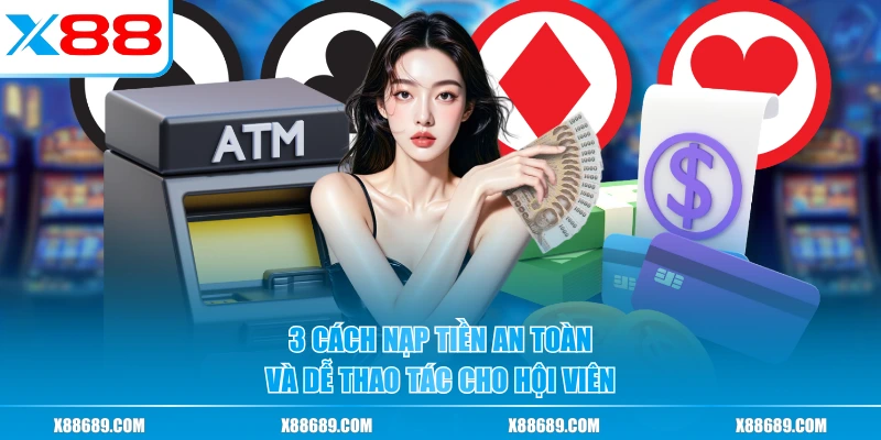 3 cách nạp tiền an toàn và dễ thao tác cho hội viên